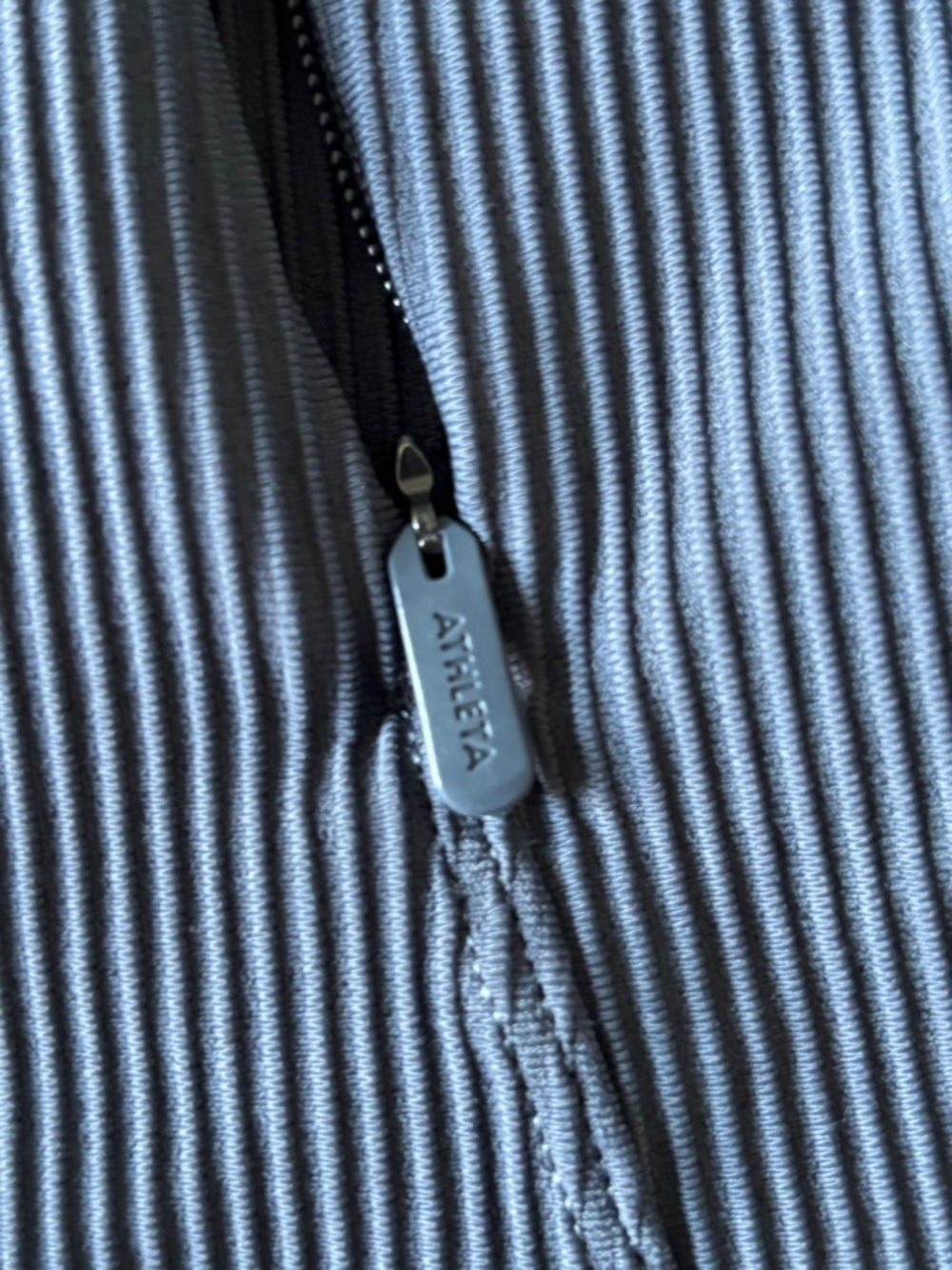 Athleta Slate Blue Ribbed Zip-Front Jacket - Picture 2 of 3